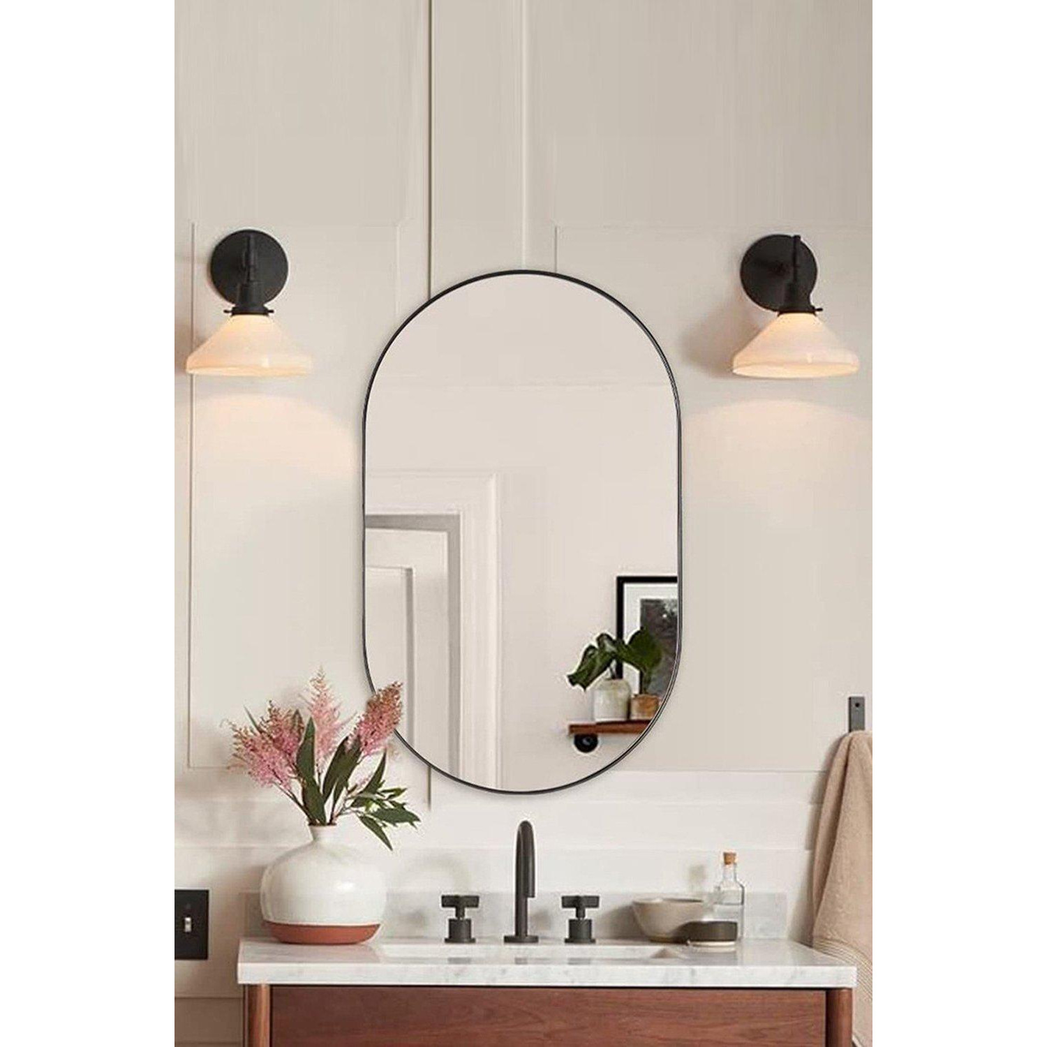 Modern Oval Metal Wall Mirror by Debenhams