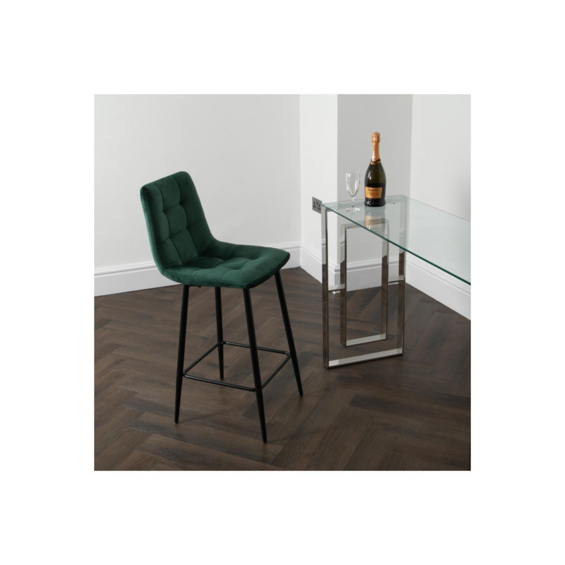 Squared Green Kitchen Bar Stool (set of 2) by Debenhams
