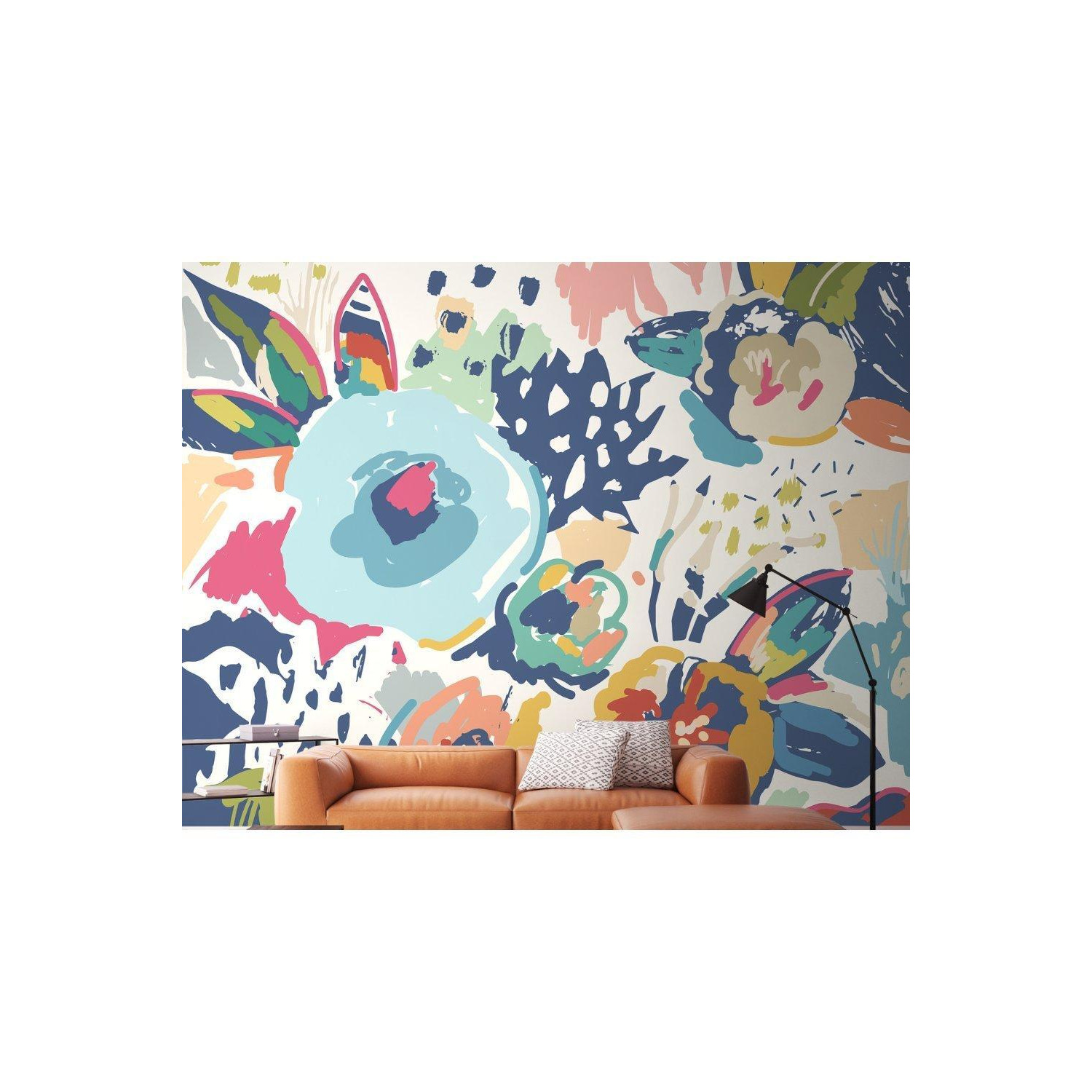 Abstract Floral Matt Smooth Paste the Wall Mural 300cm wide x 240cm