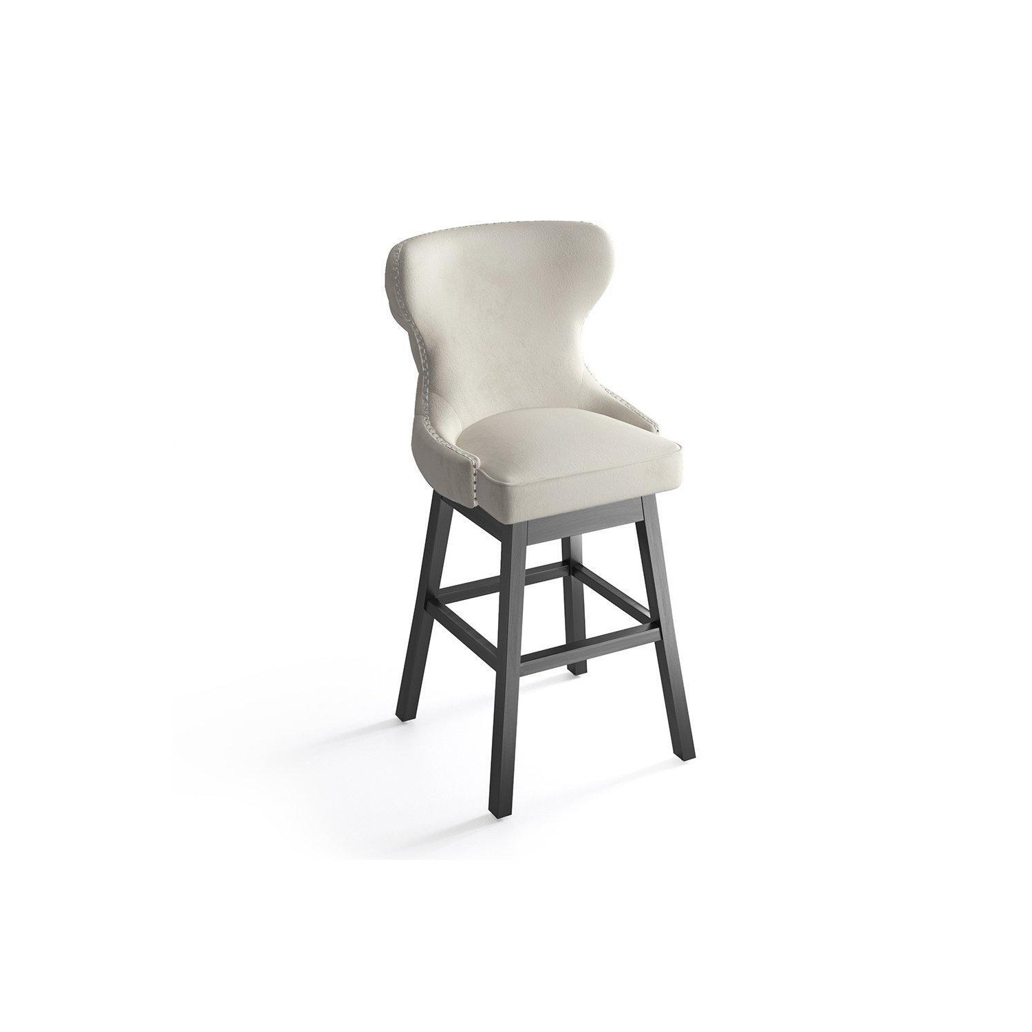 Modern Counter Height Velvet Swivel Bar Stool Set of 2 by Debenhams