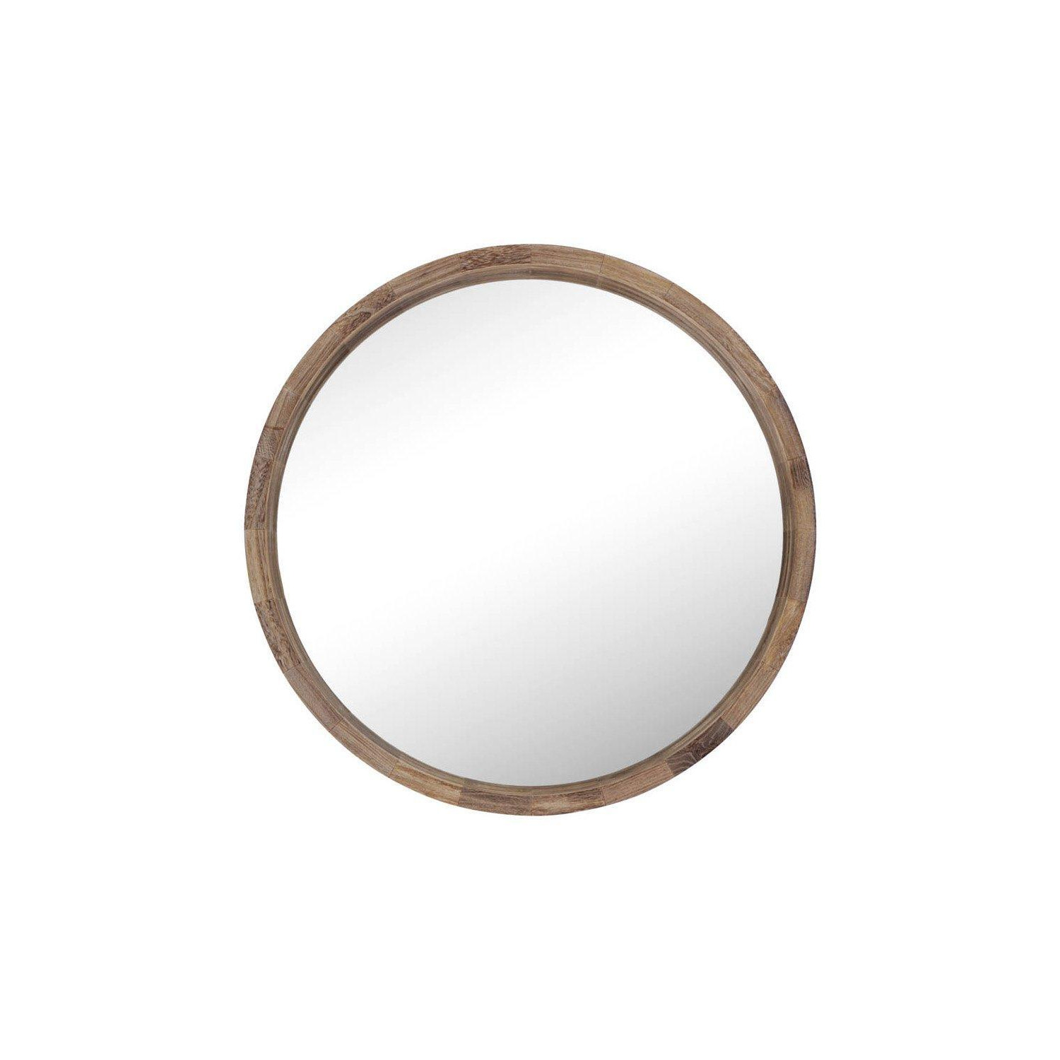 Morley Round Wood Wall mirror 80 x 80 cm Dark Rustic Oak by Debenhams