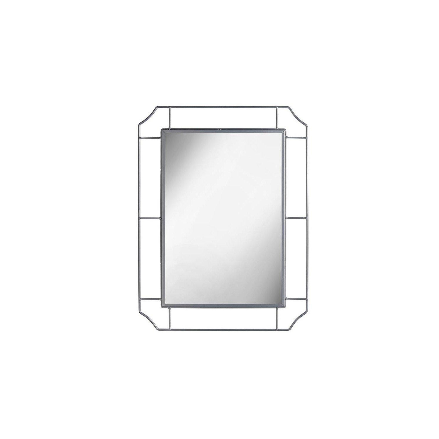 Allen Art Deco Metal Wall Mirror Silver by Debenhams