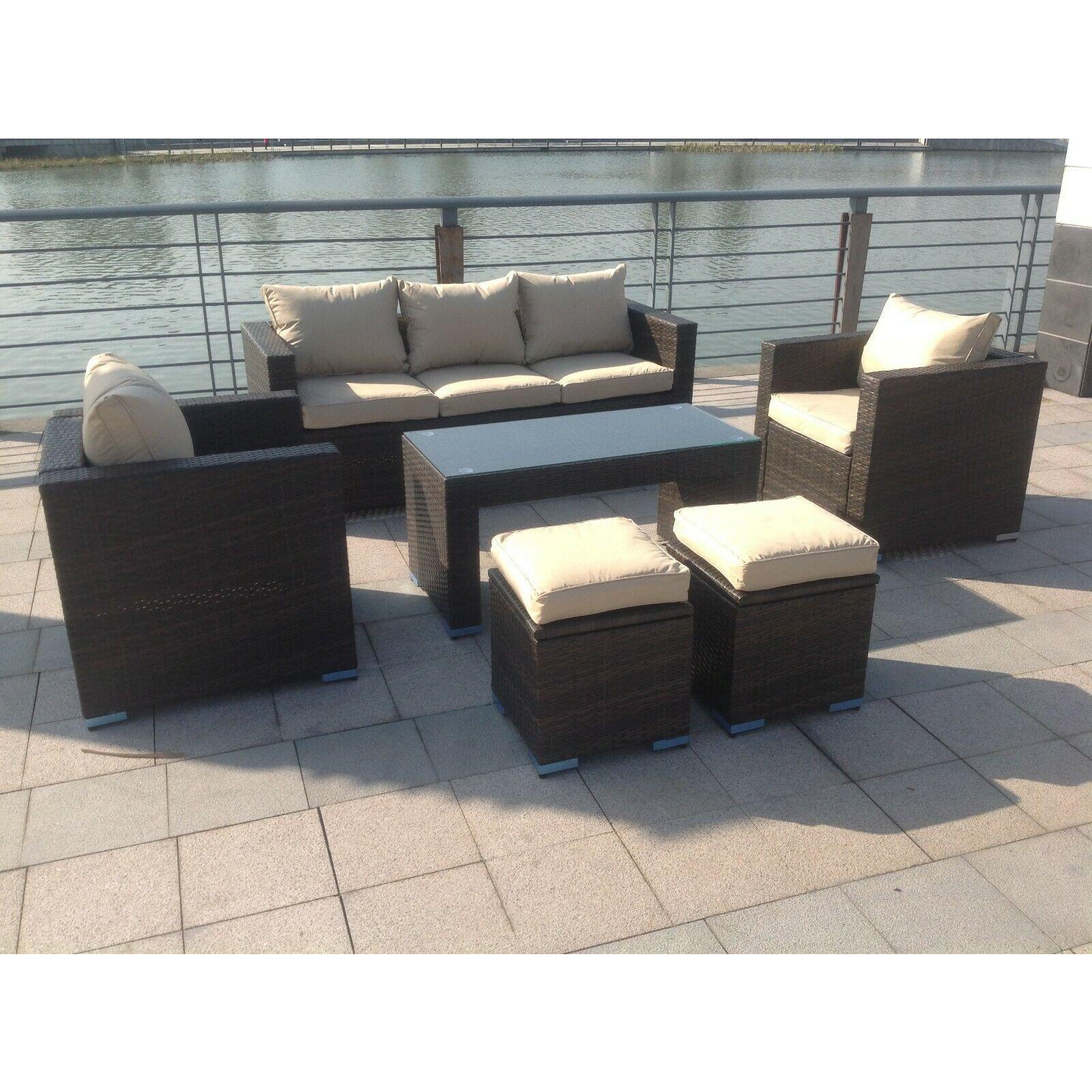 Wicker Rattan Garden Furniture Sofa Sets Outdoor Patio Coffee Table