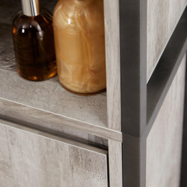 Wood Effect and Grey Bathroom Tallboy Cabinet by Debenhams | ufurnish.com