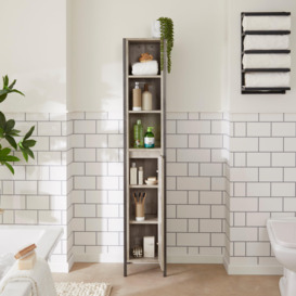 Wood Effect and Grey Bathroom Tallboy Cabinet by Debenhams | ufurnish.com