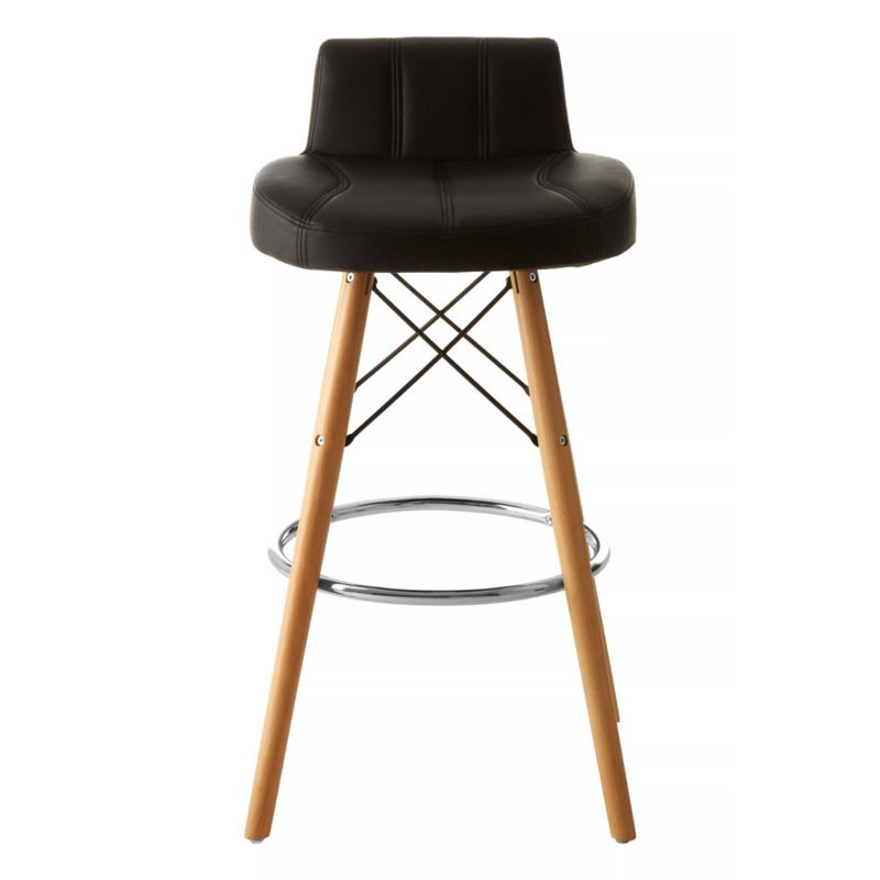 Interiors by Premier White Leather Effect Seat Bar Stool, Comfortable