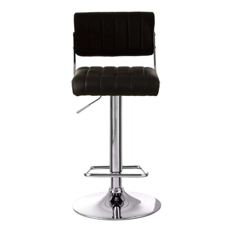 Interiors by Premier Light Grey Seat and Chrome Base Bar Stool