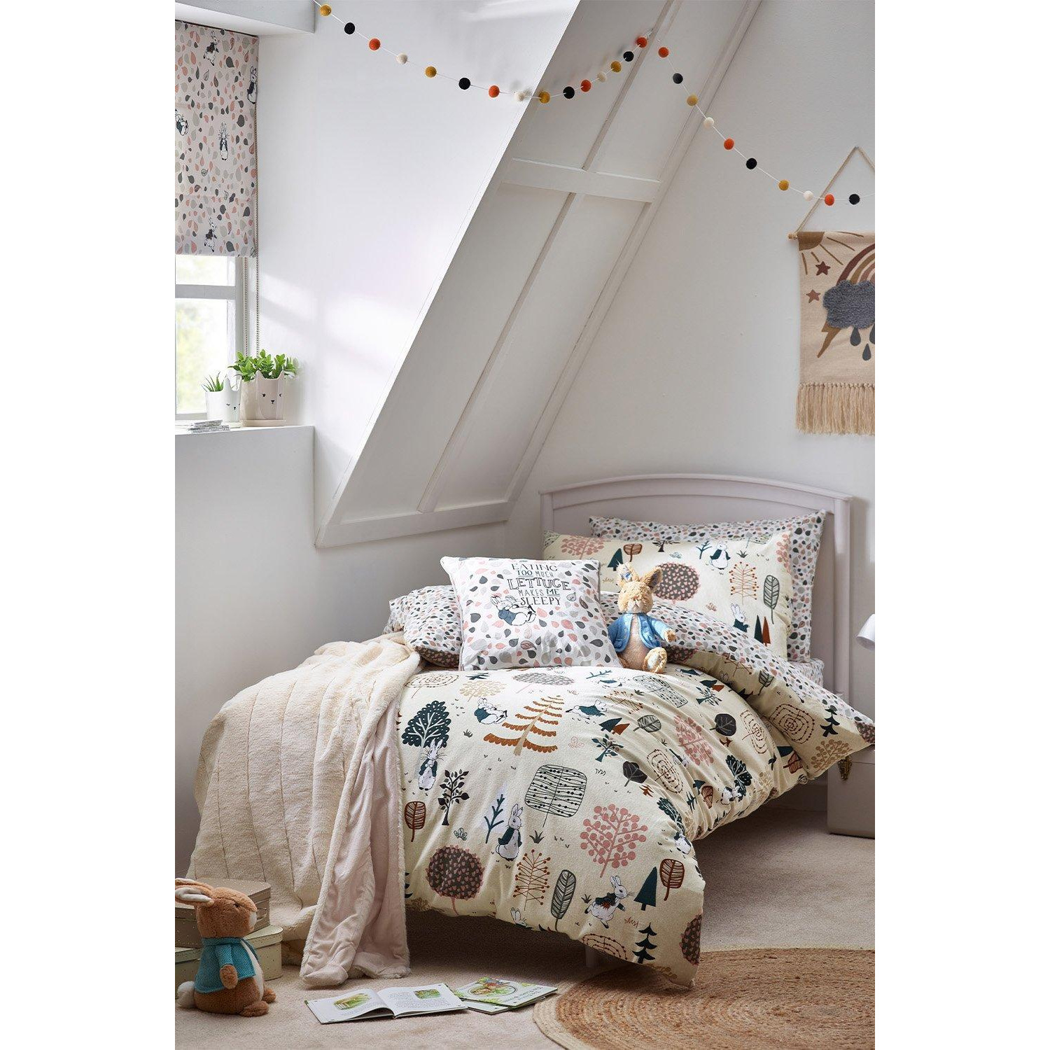 Peter Rabbit™ Scandi Woods 100 Brushed Cotton Reversible Duvet Cover Set by Debenhams