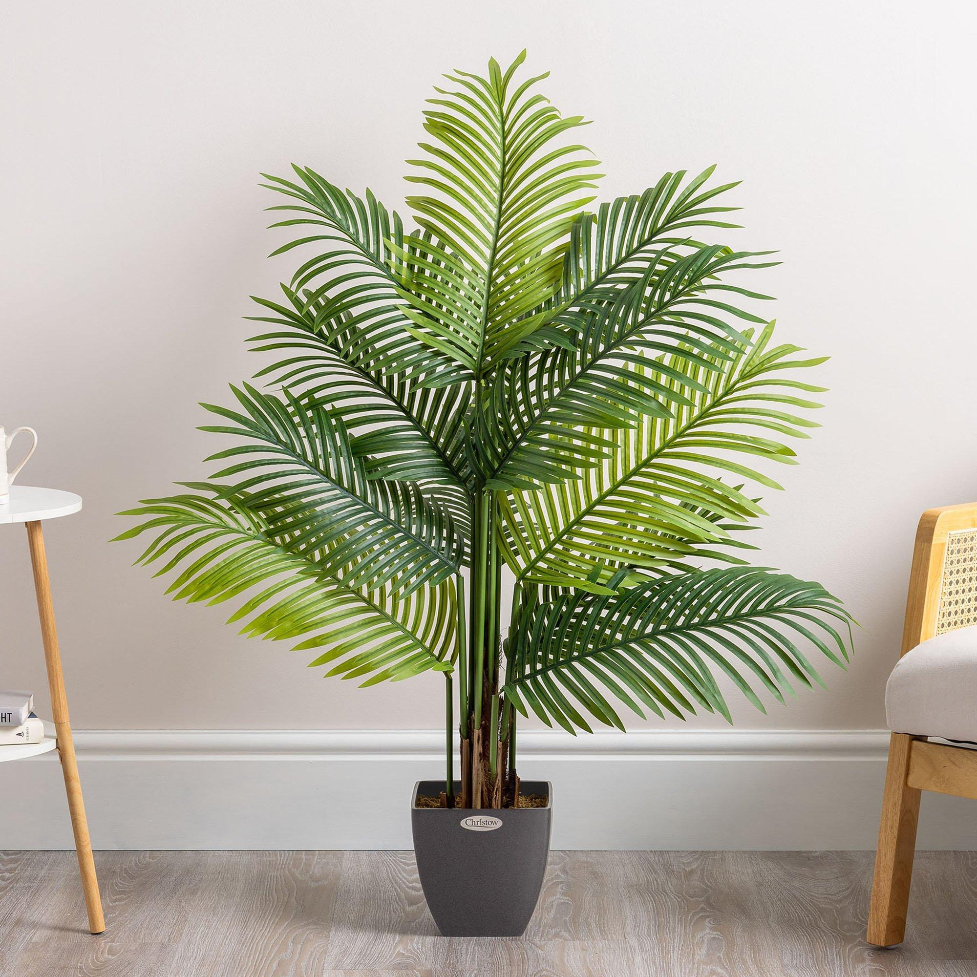 Artificial Areca Palm Tree Natural Looking Faux Plant in Pot by