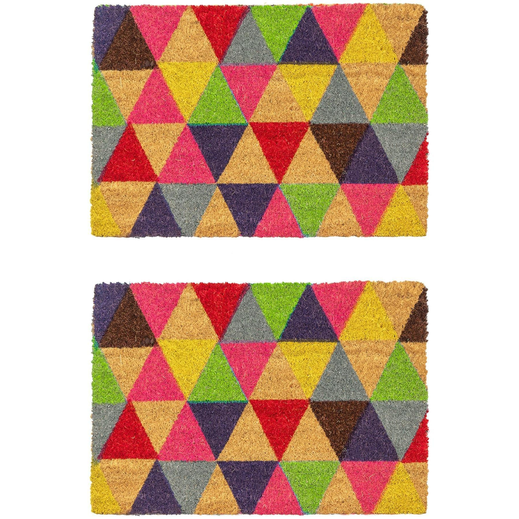 Coir Door Mats 90 x 60cm Triangle Pack of 2 by Debenhams