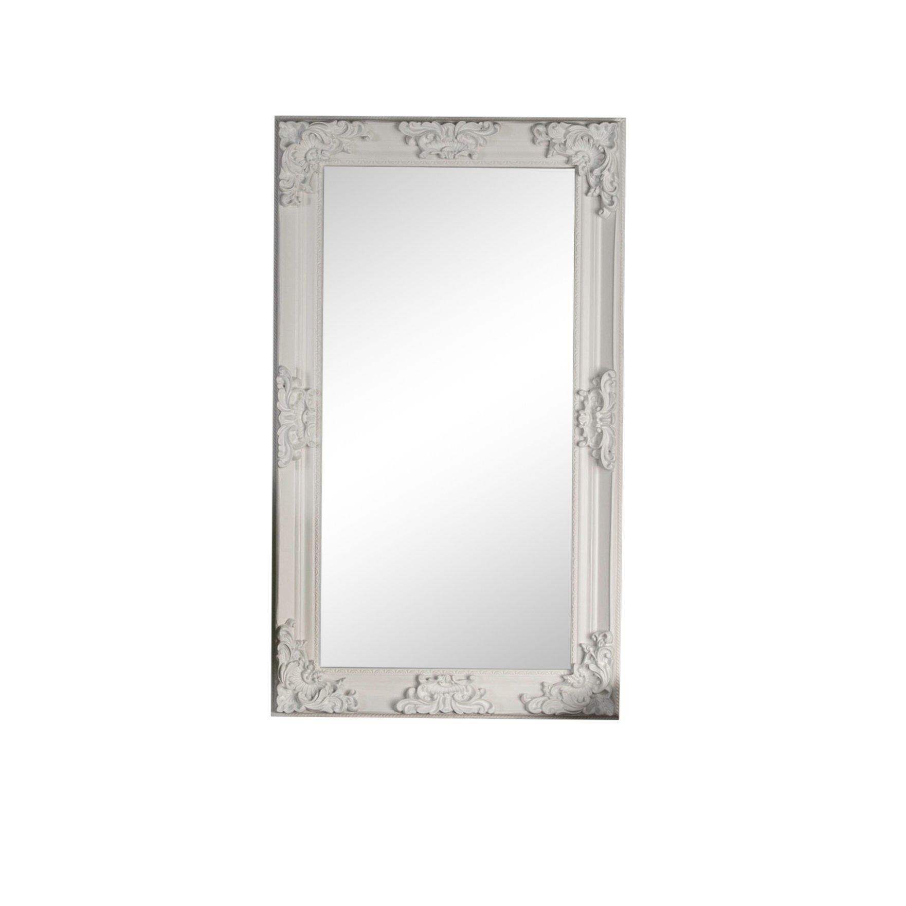 Large Ornate White Wall / Leaner Mirror 70cm X 120cm by Debenhams | ufurnish.com