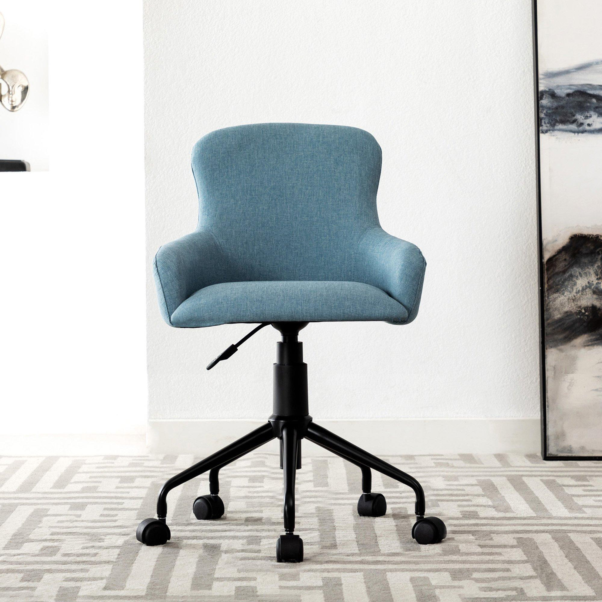 Cecil Linen Swivel Desk Study Computer Modern Home Office Chair by ...