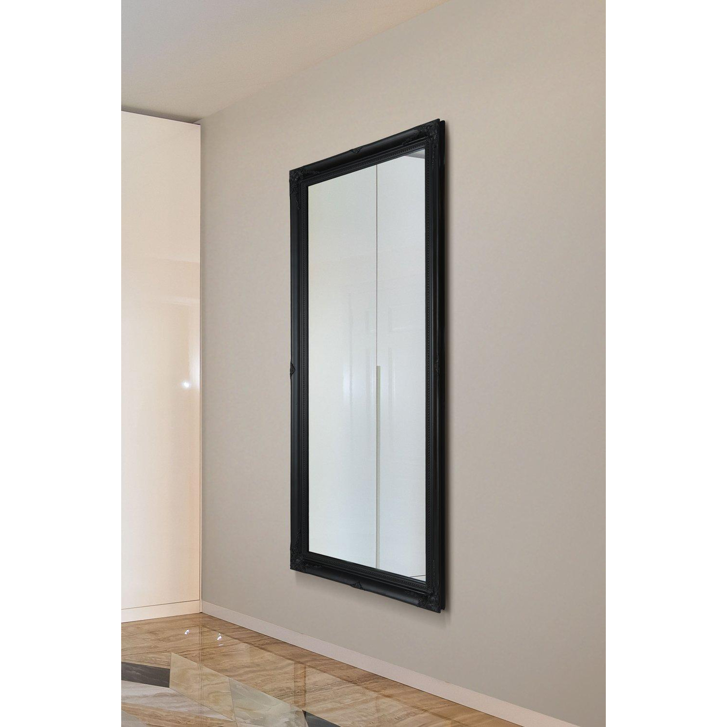 'Hamilton' Black Shabby Chic Design Large Full Length Wall/Leaner Mirror 167cm x 76cm by ...