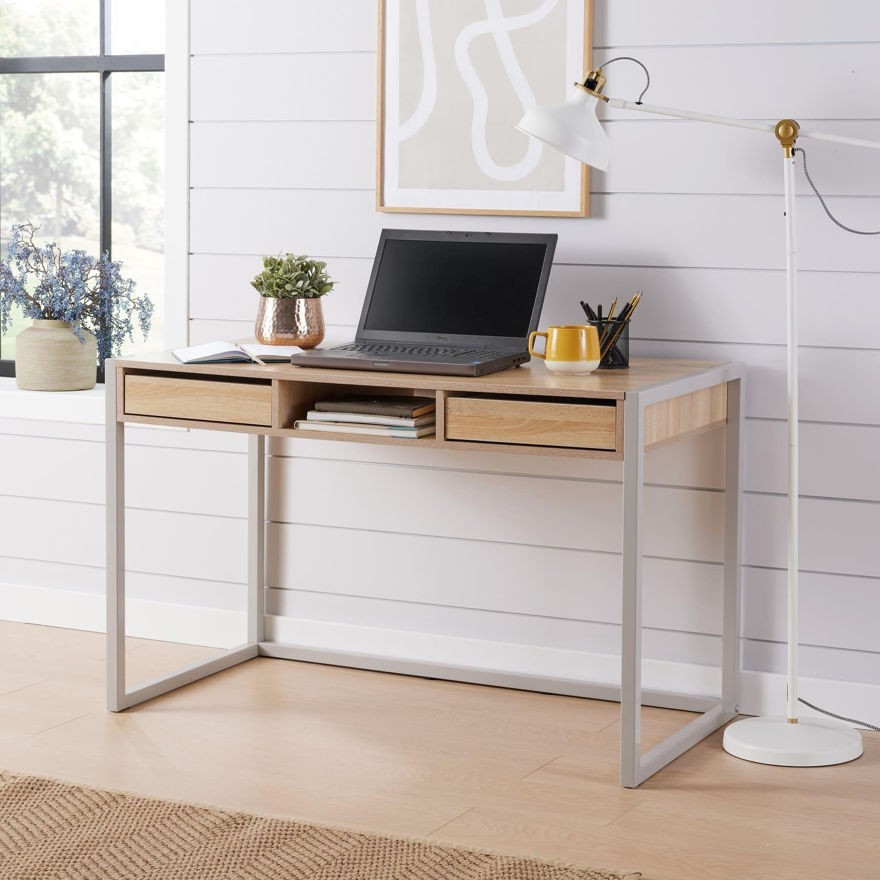 Toronto 2 Drawer Industrial Computer Desk by Debenhams