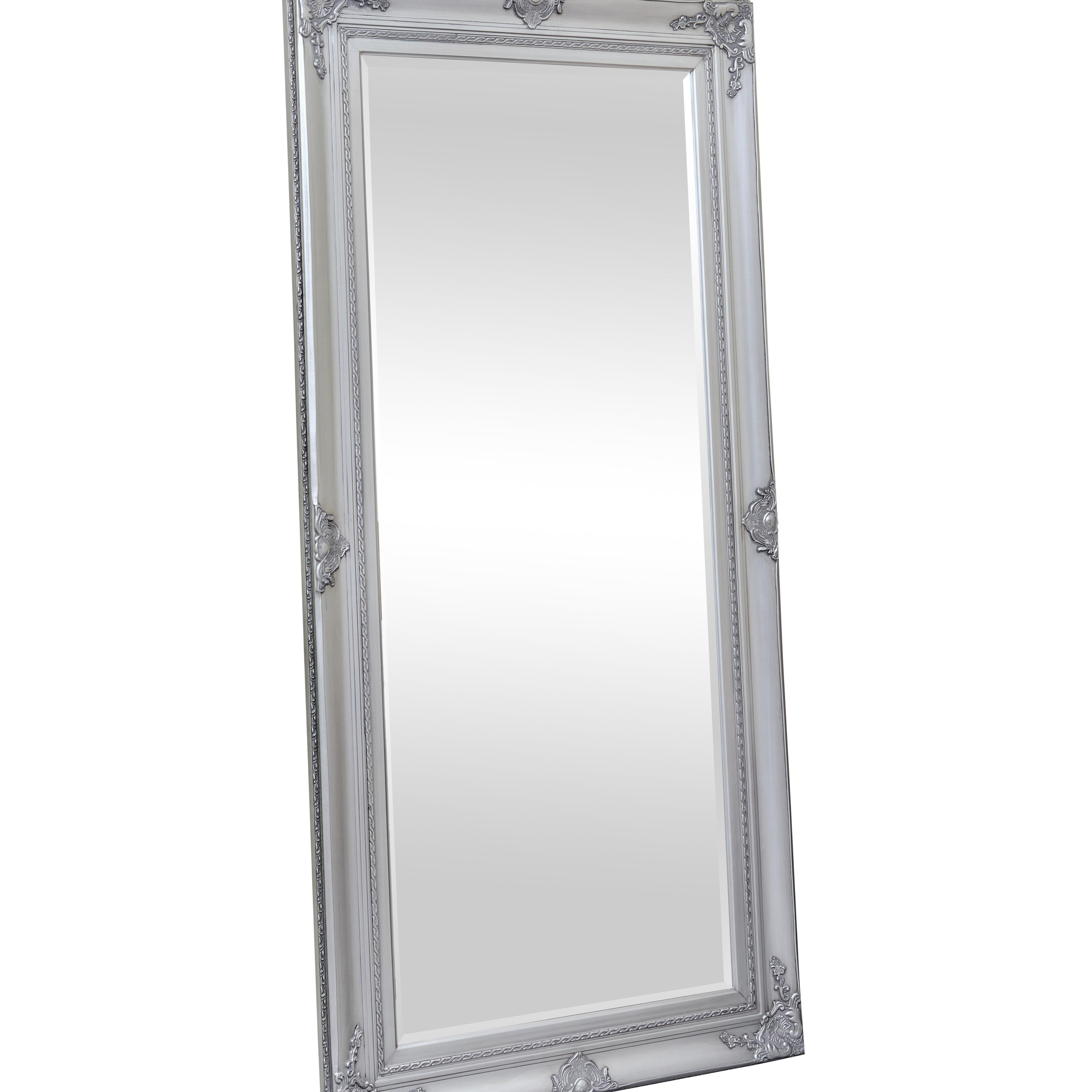 Extra Large Ornate Silver Wall / Floor / Leaner Full Length Mirror 100cm X 200cm by Debenhams ...