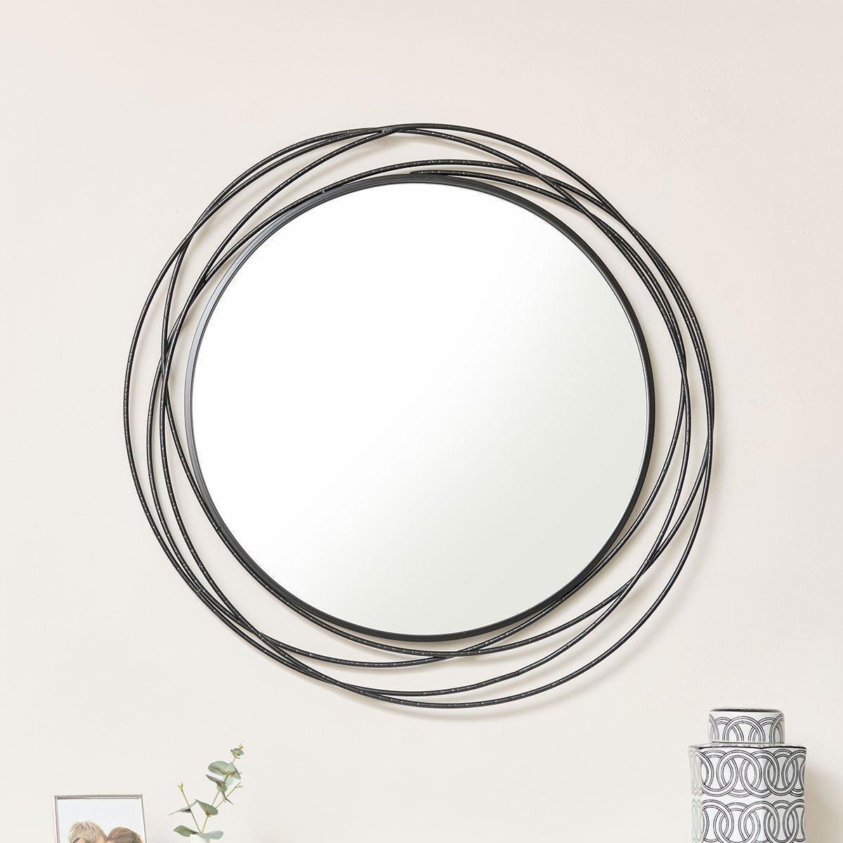 Large Black Swirl Wall Mirror - 88cm X 85cm by Debenhams | ufurnish.com