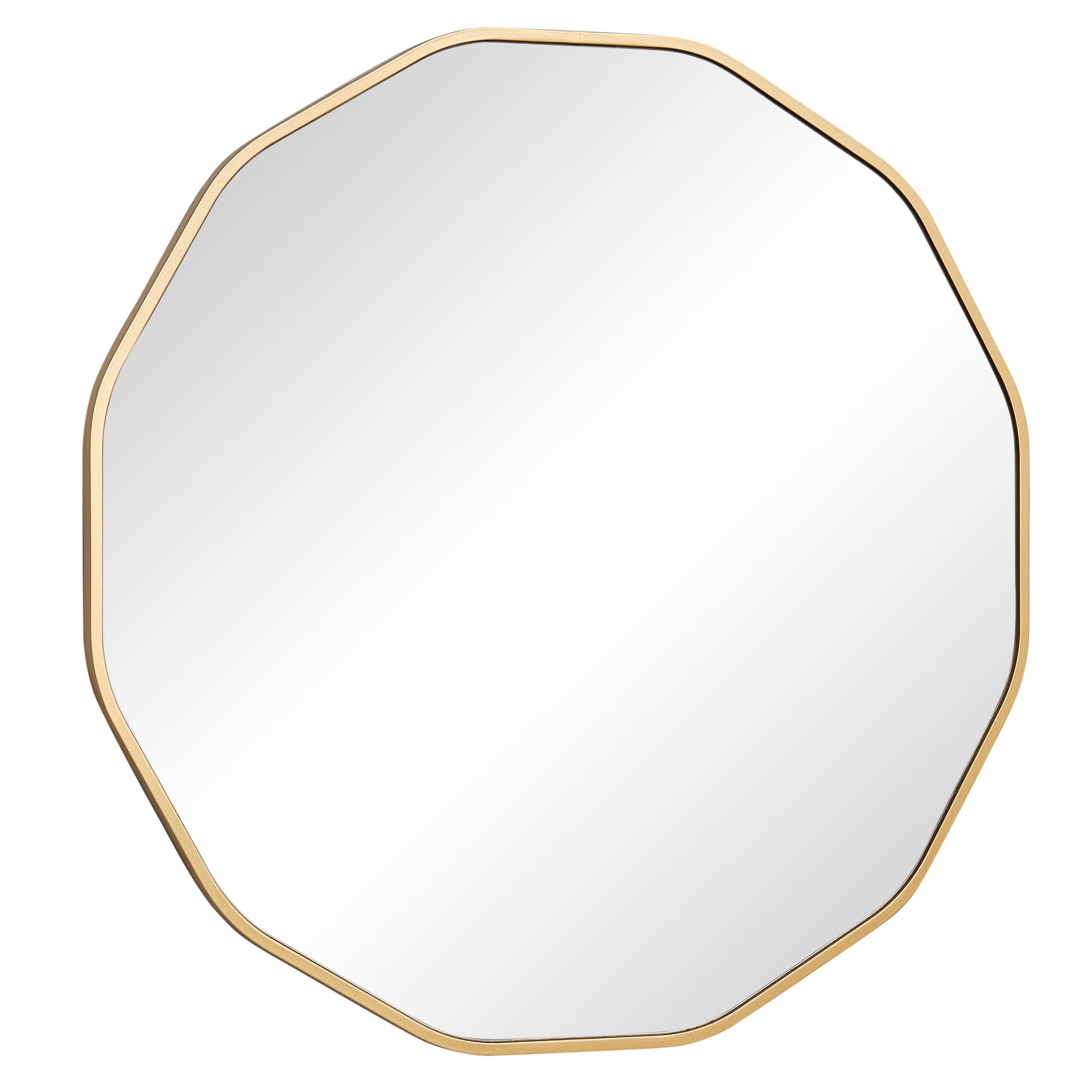 Large Round Gold Scalloped Wall Mirror 90cm X 90cm by Debenhams | ufurnish.com