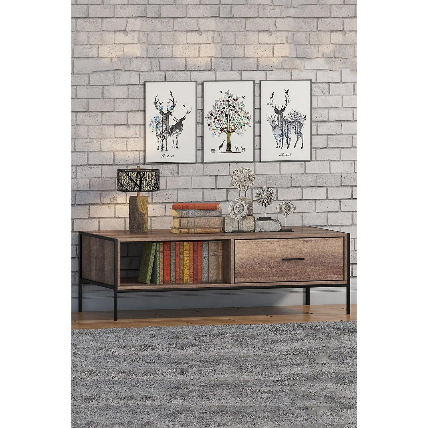 Industrial Reclaimed Coffee Table With Drawer by Debenhams