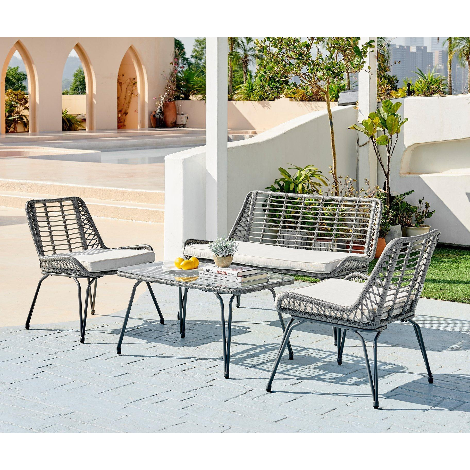Lisbon Wicker Style Rattan Outdoor Garden Sofa & Chair Set, PE Rattan