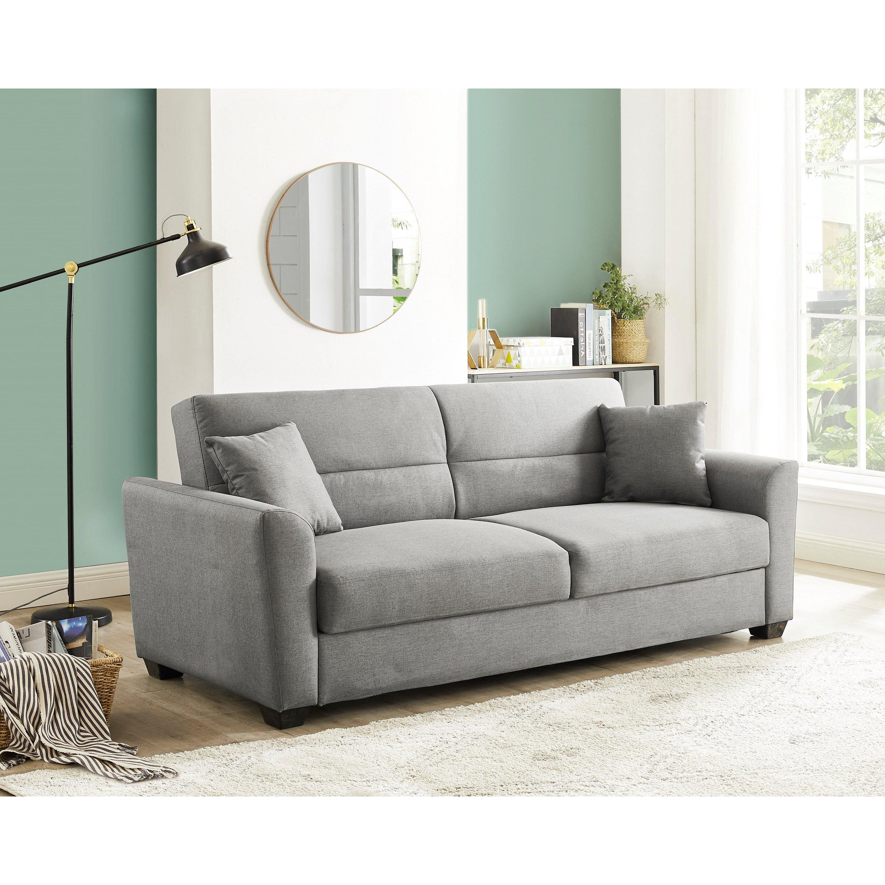 Fallon Fabric Sofa Bed With Underseat Storage and Matching Cushions and