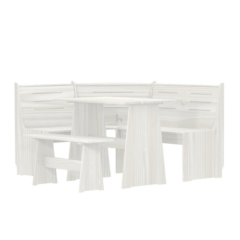 Latham Corning Dining Table Set with Bench (White) by Debenhams