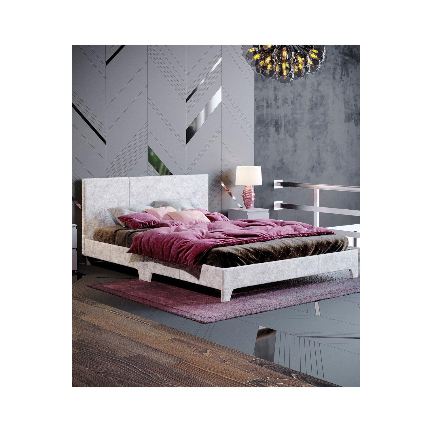 Vida Designs Victoria Double Bed Frame Velvet Fabric 770 x 1420 x 1970 mm by Debenhams