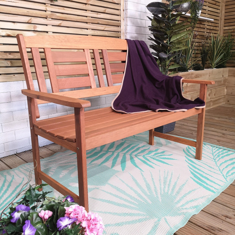 Hawkshead 2 Seater Outdoor Wooden Garden Patio Bench by Debenhams