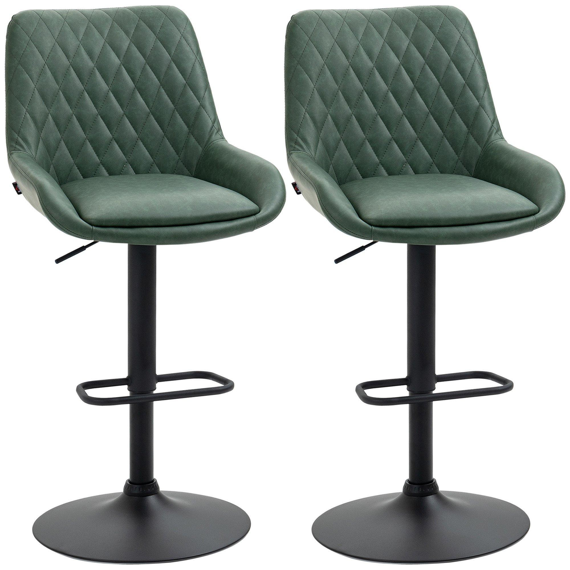 Adjustable Bar Stools Set of 2 Swivel Kitchen Stool with Back Footrest
