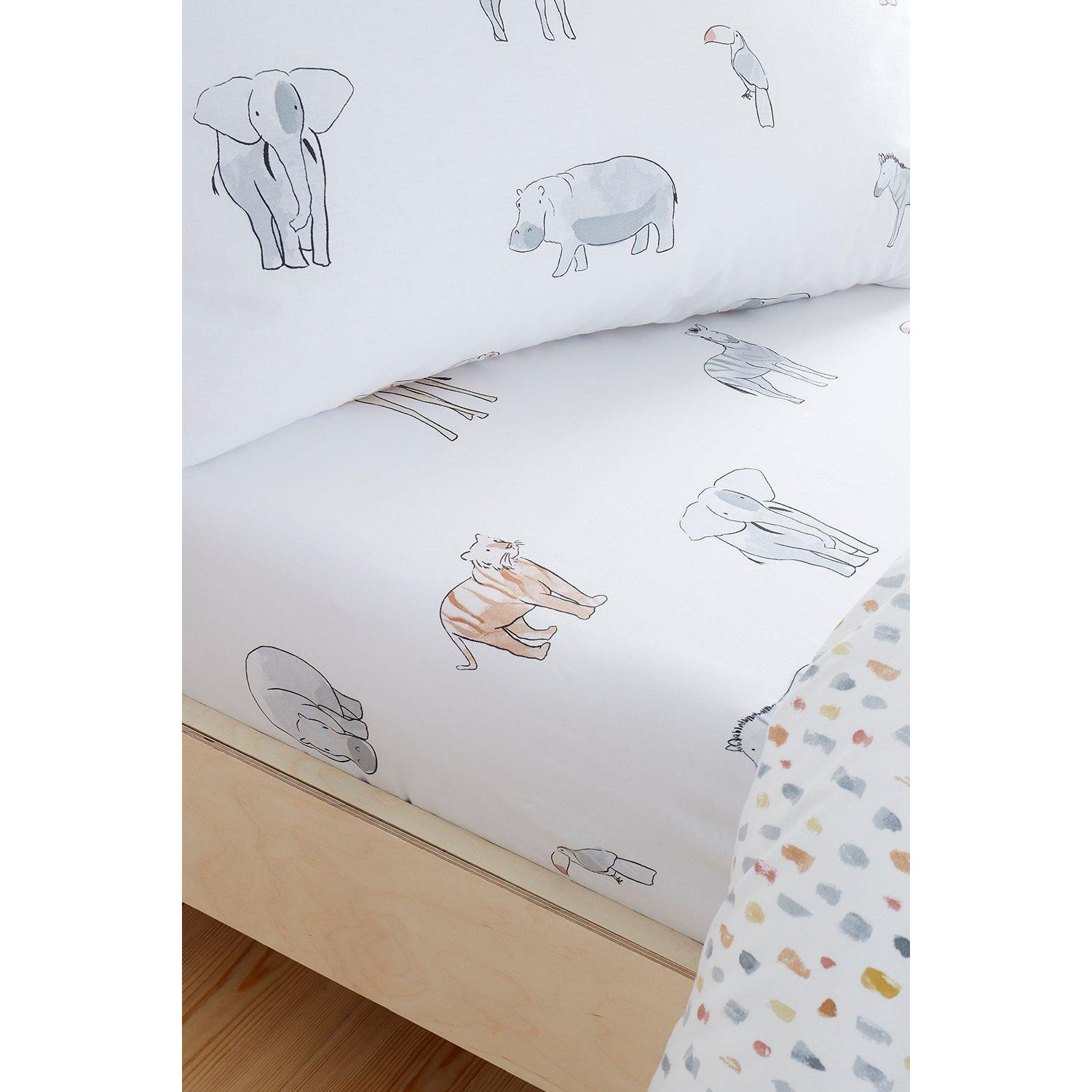'Zoo Animals' Cotton Fitted Sheet by Debenhams