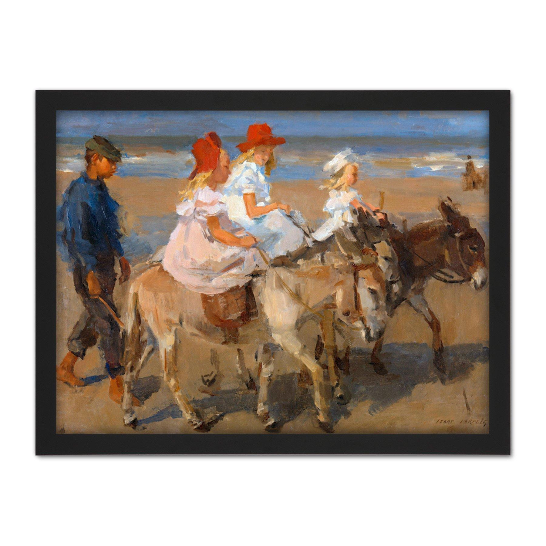 Isaac Israels Donkey Rides On The Beach Portrait Large Framed Wall