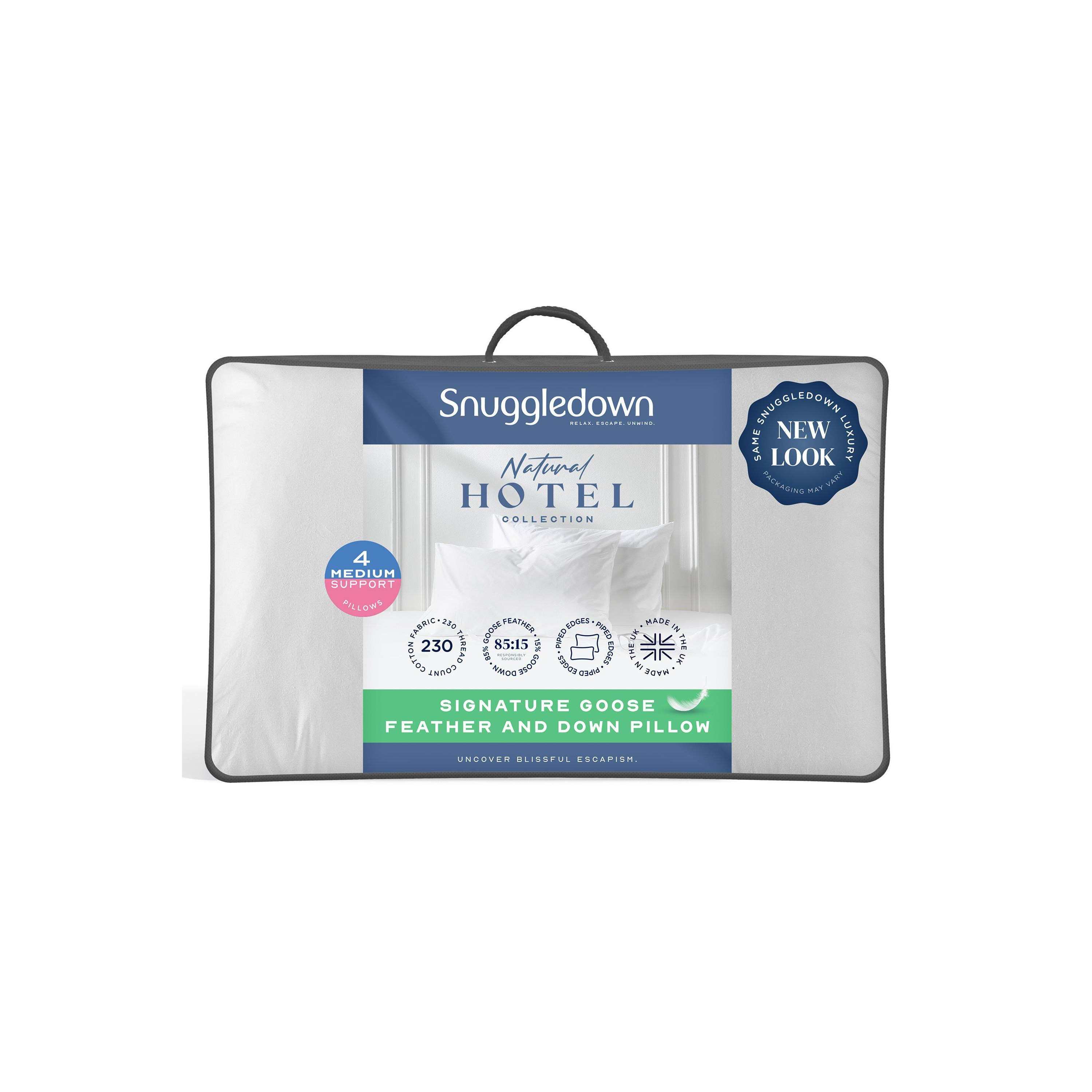 4 Pack Hotel Goose Feather & Down Medium Support Pillow by Debenhams