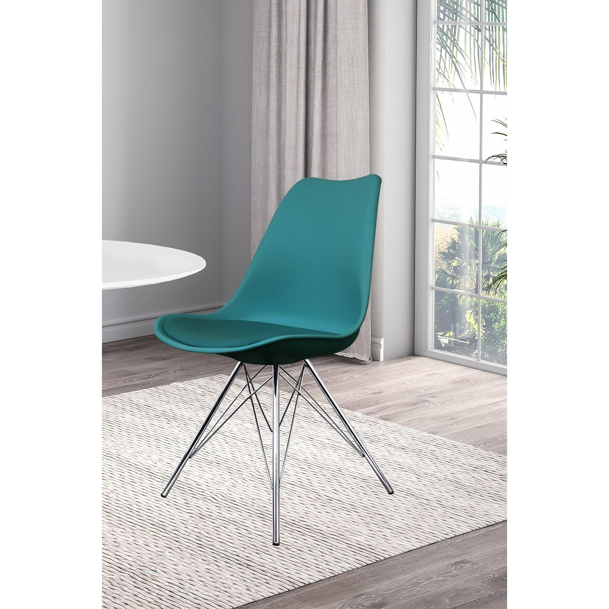 Soho Plastic Dining Chair with Chrome Metal Legs by Debenhams