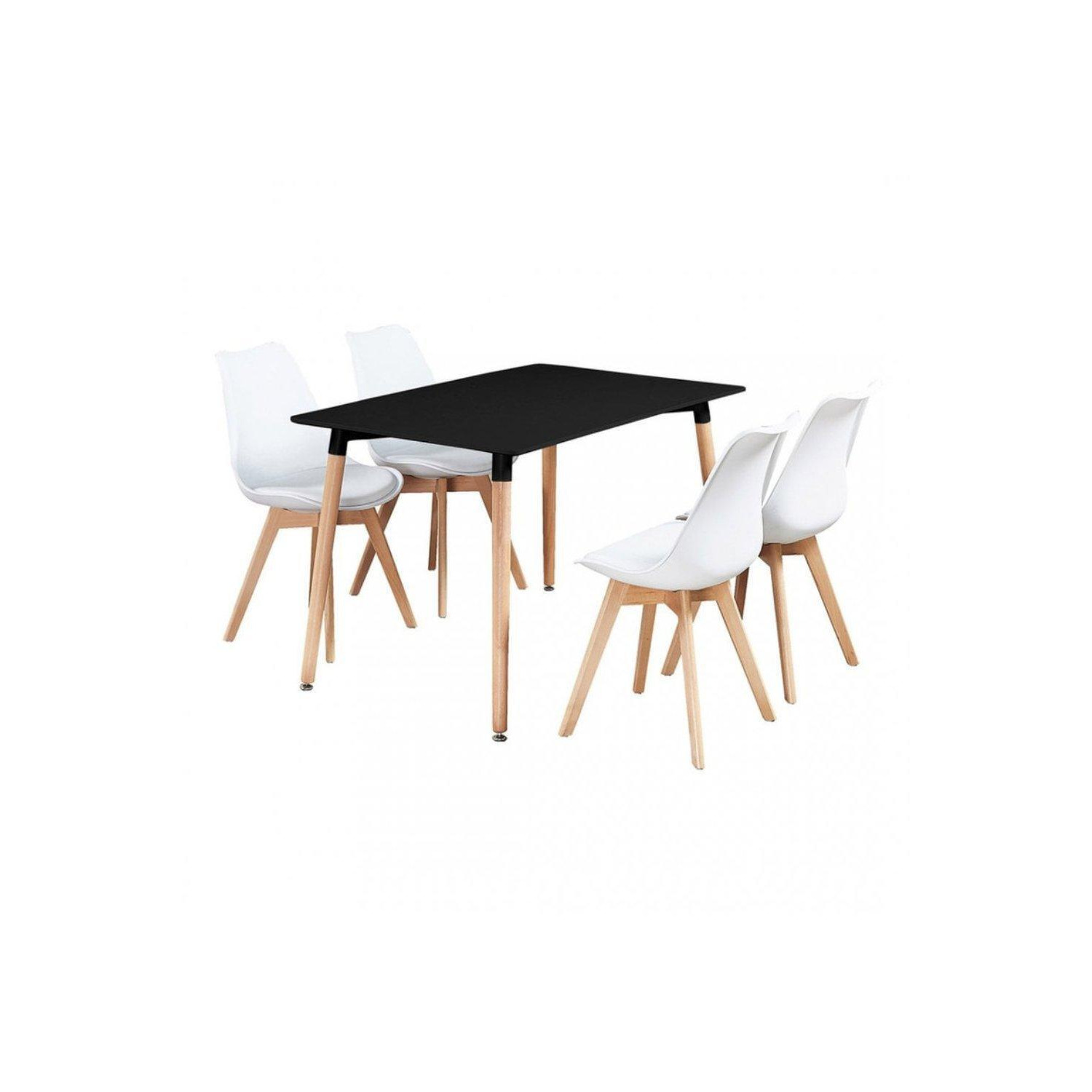 5PCs Dining Set a Halo Dining Table & Set of 4 Lorenzo Tulip chairs