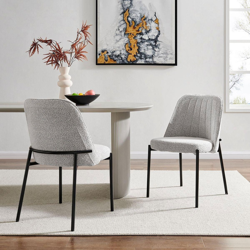 Adele Boucle Dining Chair Set Of 2 by Debenhams | ufurnish.com