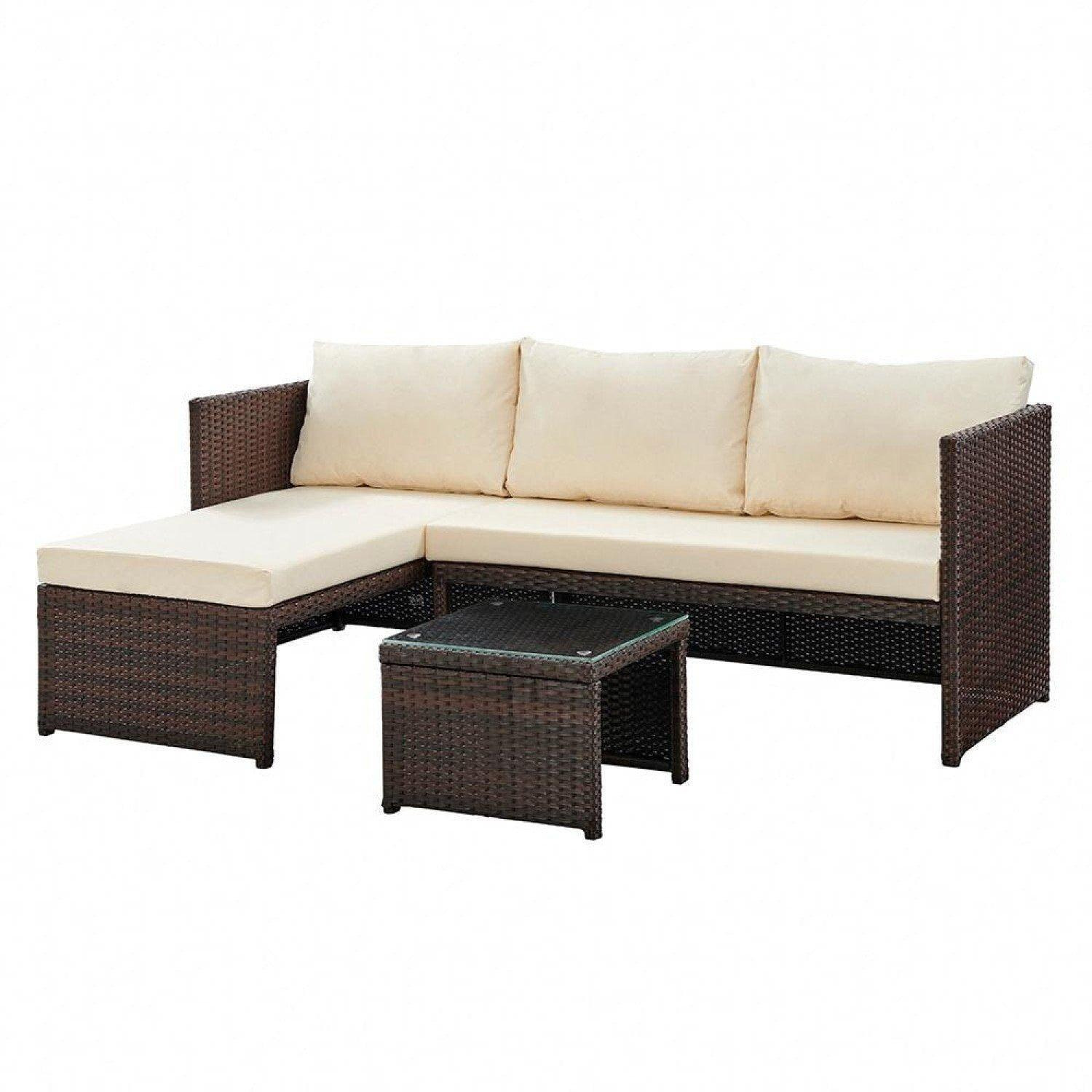 Havana Rattan Garden Furniture L Shape Sofa Set by Debenhams