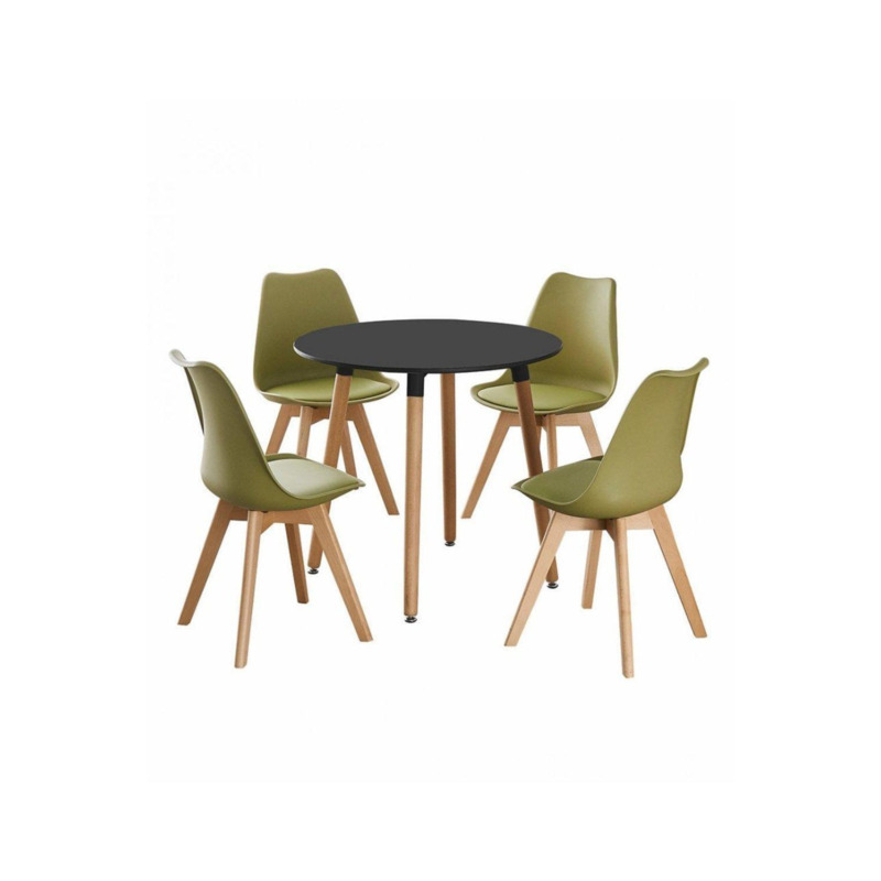 'Lorenzo' Round Dining Set with a Table and Dining Chair Set of 4 by