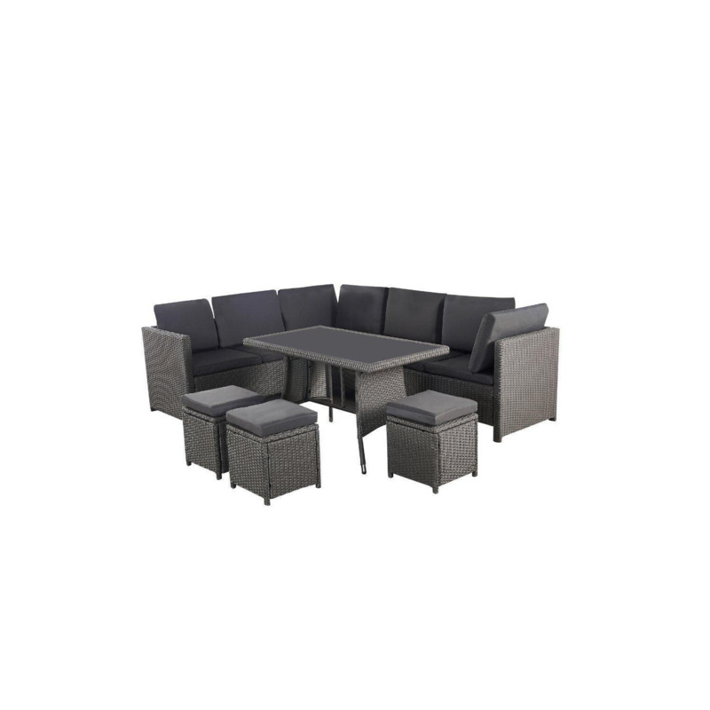 'Algarve' Outdoor Garden Furniture Set 9 Seater Sofa & Table Set with