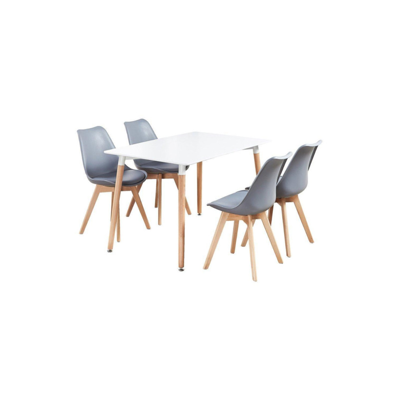 'Dining Set' Halo Dining Table & Lorenzo Dining Chairs Set of 4 by