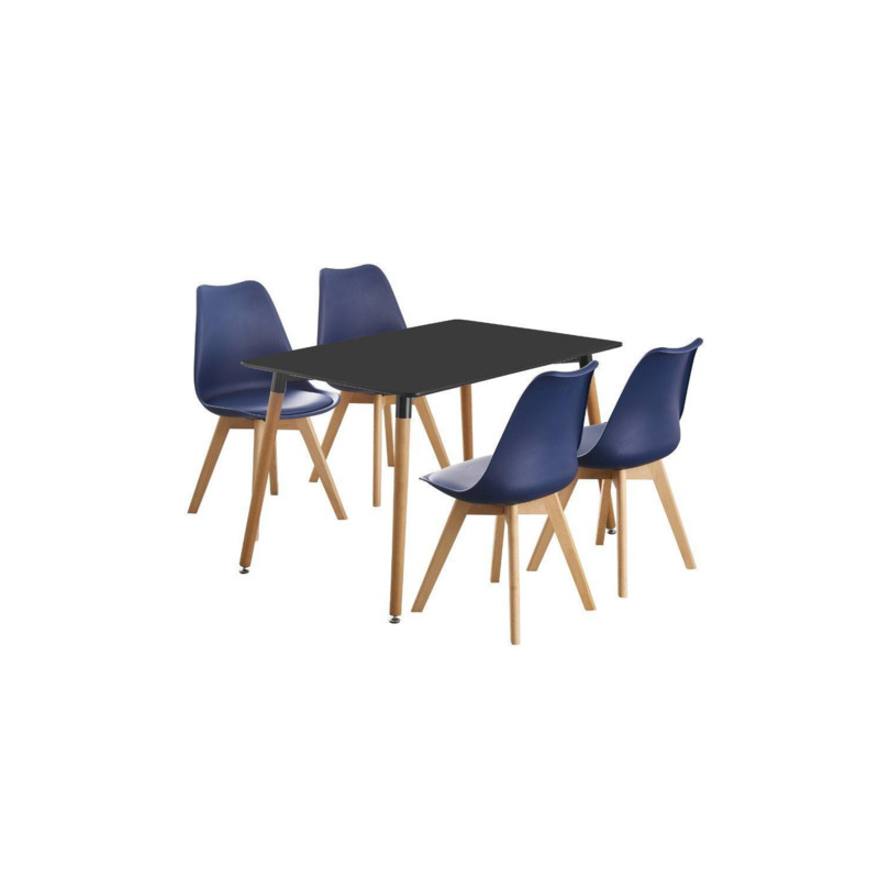 'Dining Set' Halo Dining Table & Lorenzo Dining Chairs Set of 4 by