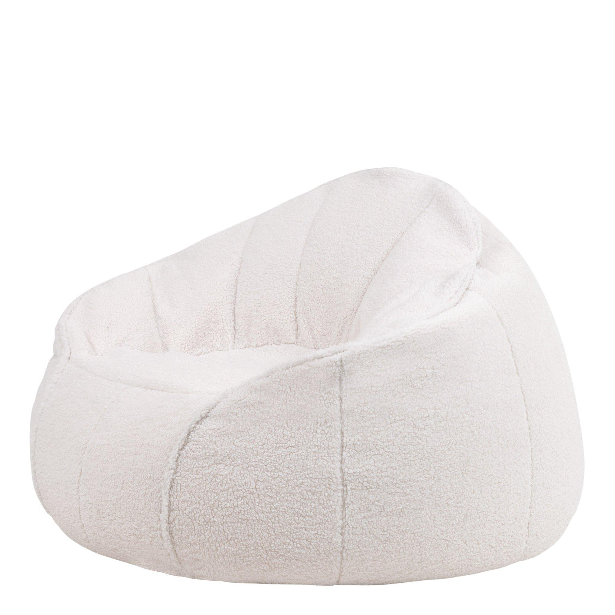 Sherpa Riviera Bean Bag Chair Natural Berber Boucle Bean Bags by ...
