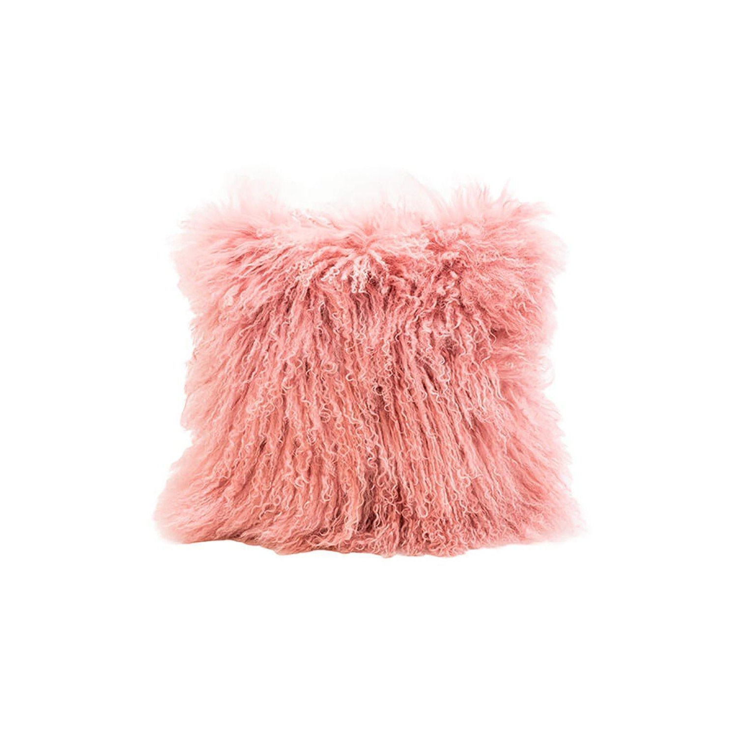 Genuine Mongolian Lambswool & Suede Cushion by Debenhams