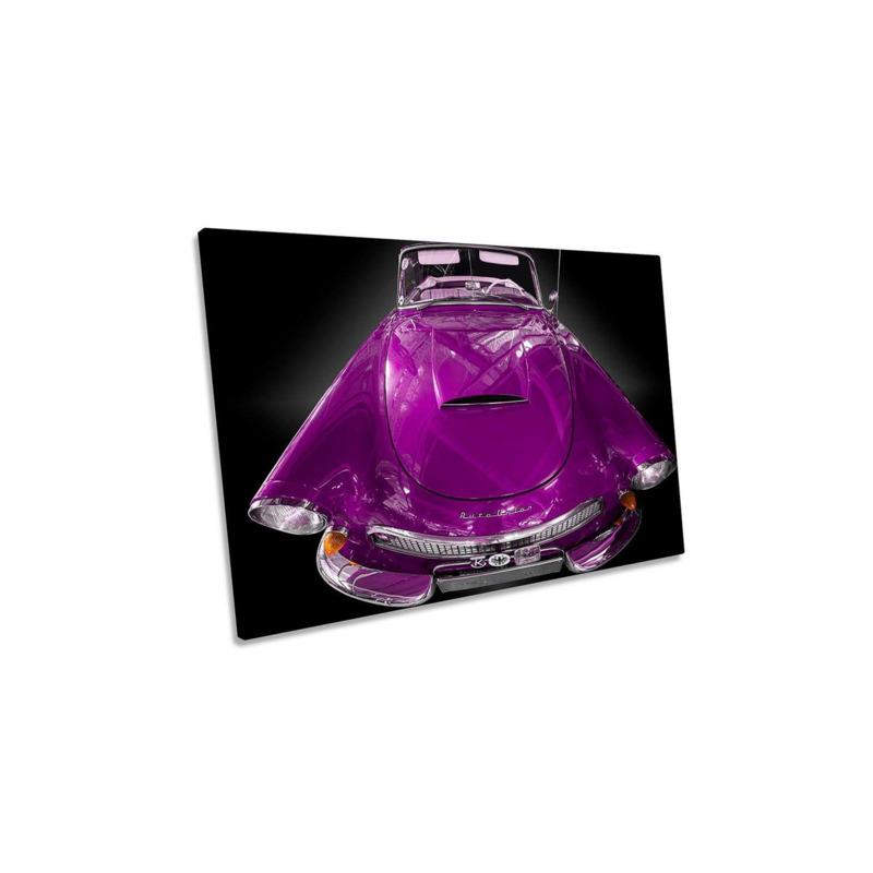 The Purple Cabriolet Classic Car Canvas Wall Art Picture Print by