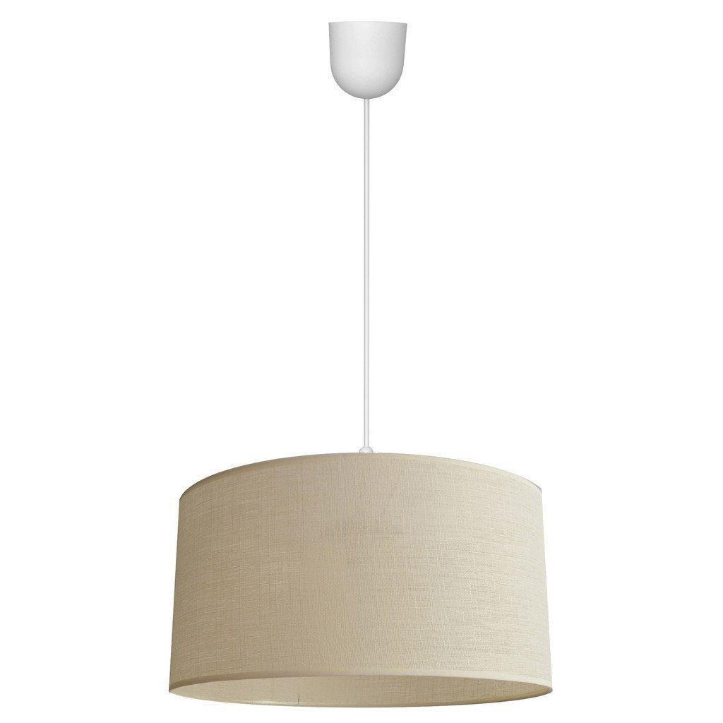 Alba Cylindrical Pendant Ceiling Light Ecru White 40cm by Debenhams