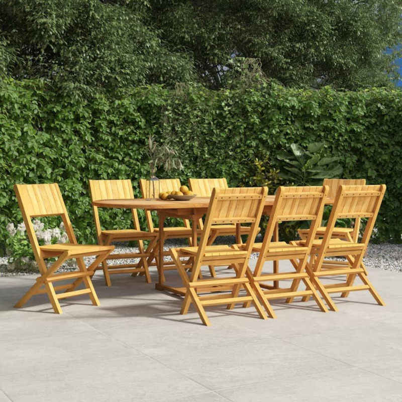 Folding Garden Chairs 8 pcs 47x61x90 cm Solid Wood Teak by Debenhams