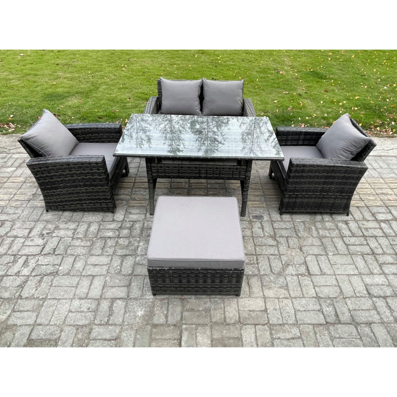 Wicker Outdoor Garden Furniture Set Patio Furniture Rattan Rectangular