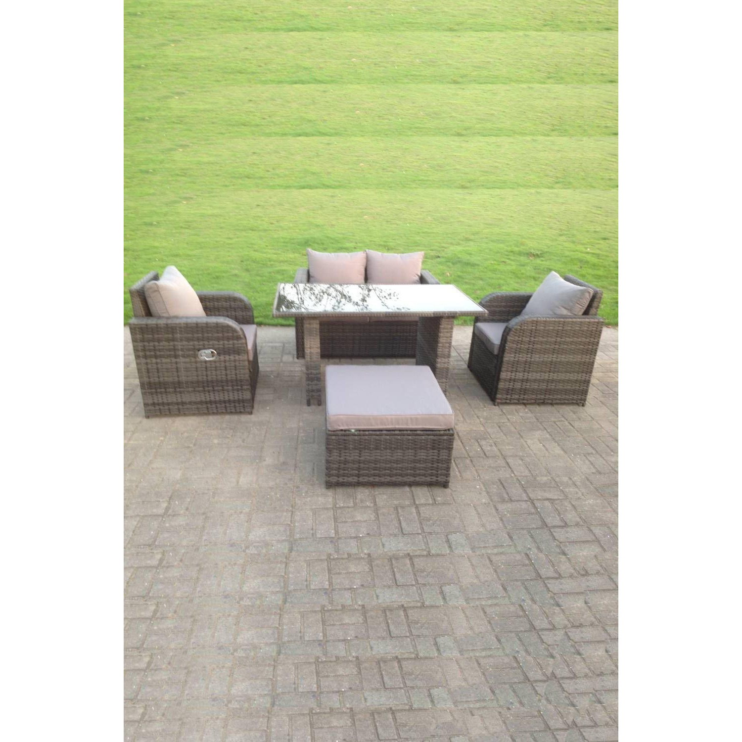 Rattan Garden Furniture Set Adjustable Chair Sofa Double Love Seat 2