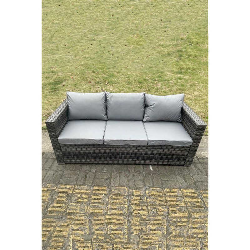 3 Seater Rattan Lounge Sofa Patio Outdoor Garden Furniture With Seat