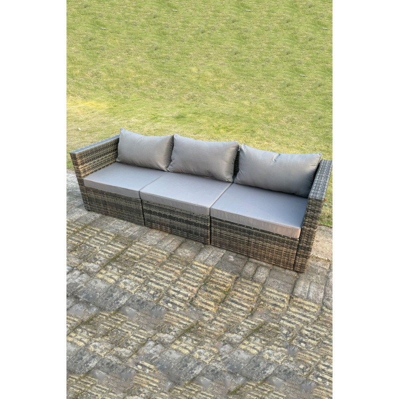 3 PC Modular Rattan Garden Furniture Sofa Set Corner Sofa by Debenhams