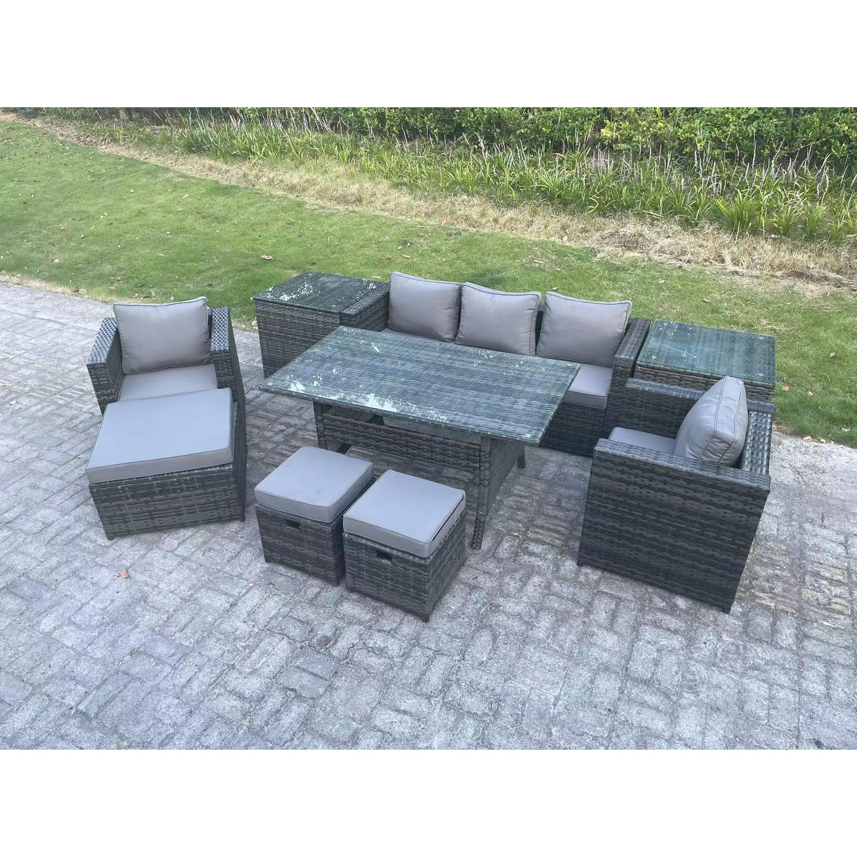 Garden Furniture Set Patio Rattan Dining Table Lounge Sofa Chair 3