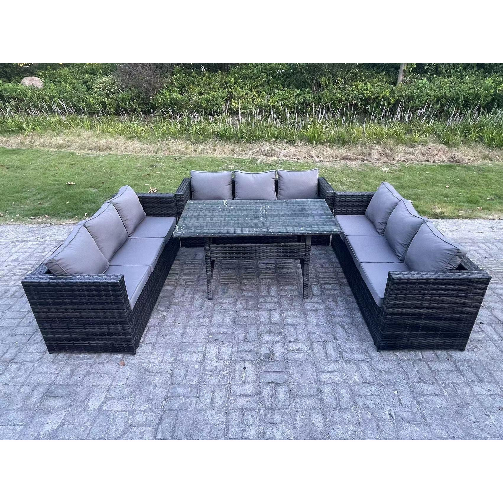 9 Seater Outdoor Wicker Garden Furniture Rattan Lounge Sofa Set Patio